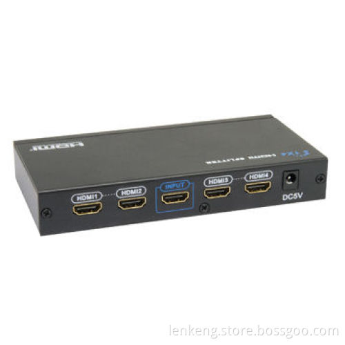 HDMI Splitter, 1-in-4 out, Supports VGA, SVGA, XGA, UXGA Modes, Supports Deep Color, 1080P